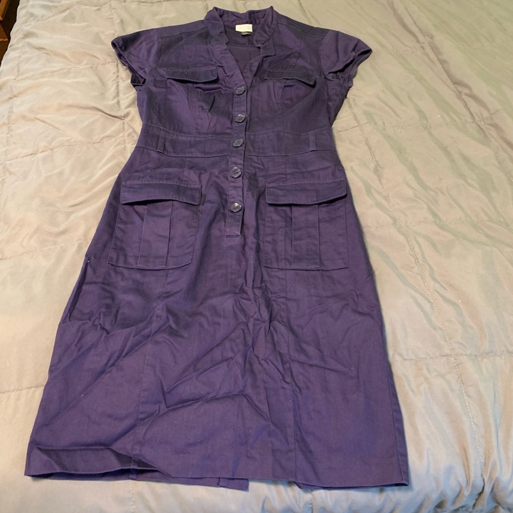 Cute Purple Button-Down Dress